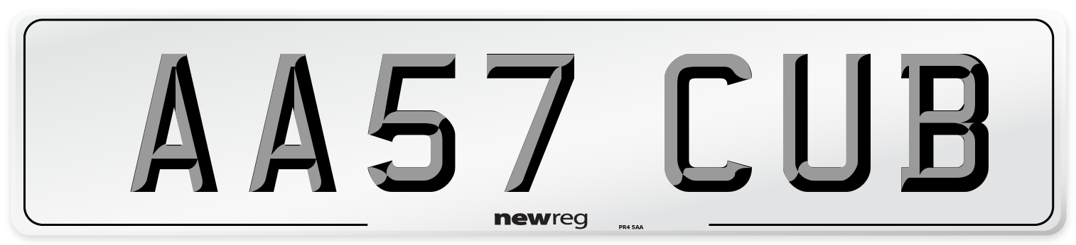 AA57 CUB Number Plate from New Reg